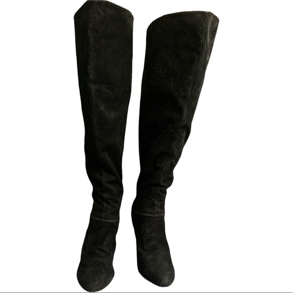 CONNIE Black Suede Pointed Over the Knee Boots Size 10 - Picture 4 of 13